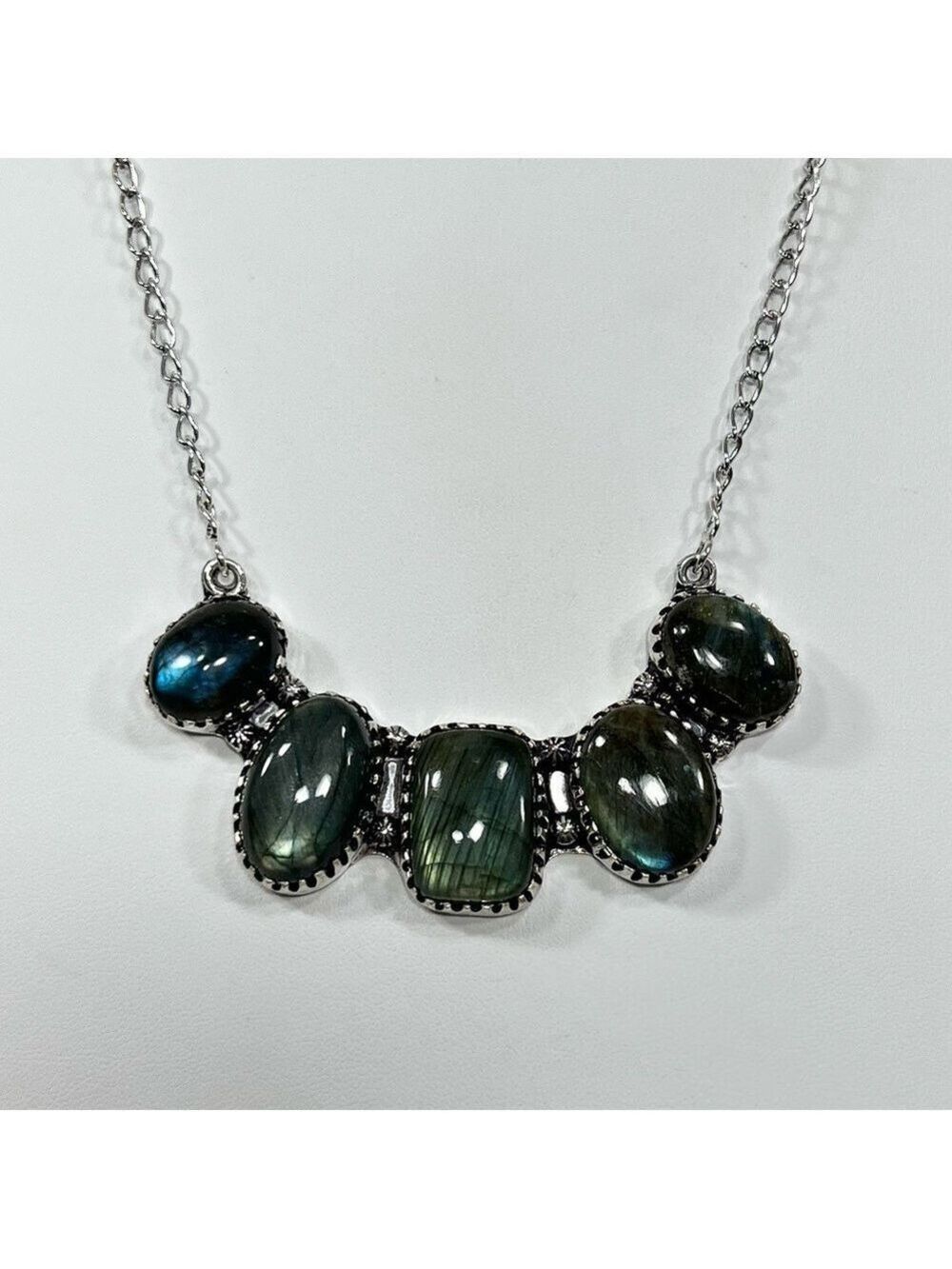 Labradorite Vintage Style 925 Gemstone Multi Stone Necklace